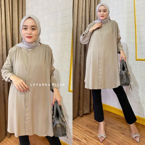Freya-002 Atasan Tunik Katun Rayon Twill